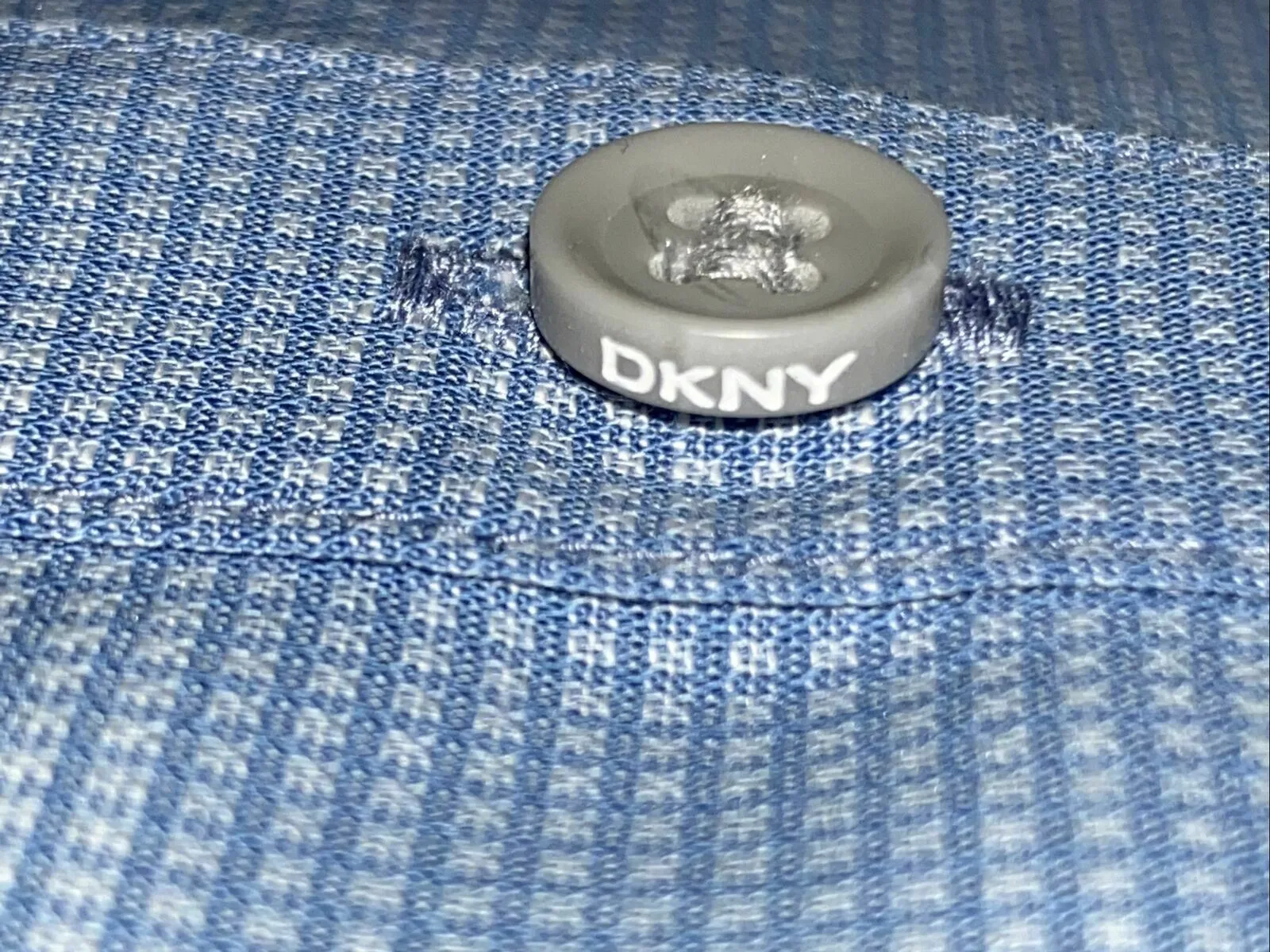 DKNY Mens Pure Check Blue Infinity Long Sleeve Shirt Size XL
